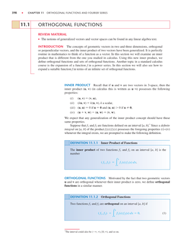 Orthogonal Functions 11.1