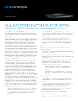 Dell EMC Powerswitch S4048T-ON Spec Sheet