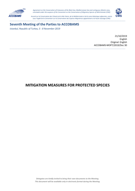 Mitigation Measures for Protected Species