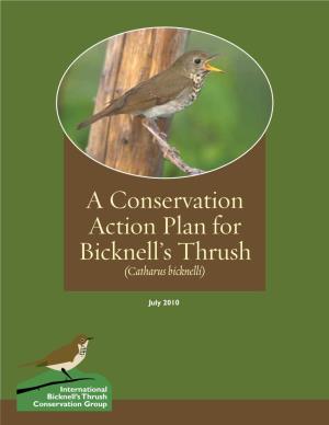 A Conservation Action Plan for Bicknell's Thrush