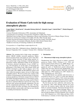 Evaluation of Monte Carlo Tools for High Energy Atmospheric Physics