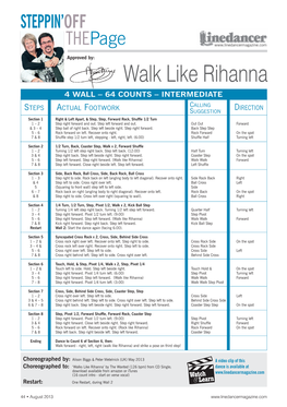 Walk Like Rihanna 4 WALL – 64 COUNTS – INTERMEDIATE