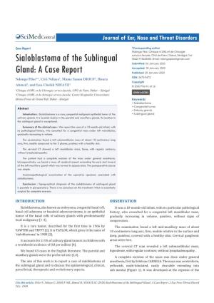 Sialoblastoma of the Sublingual Gland: a Case Report