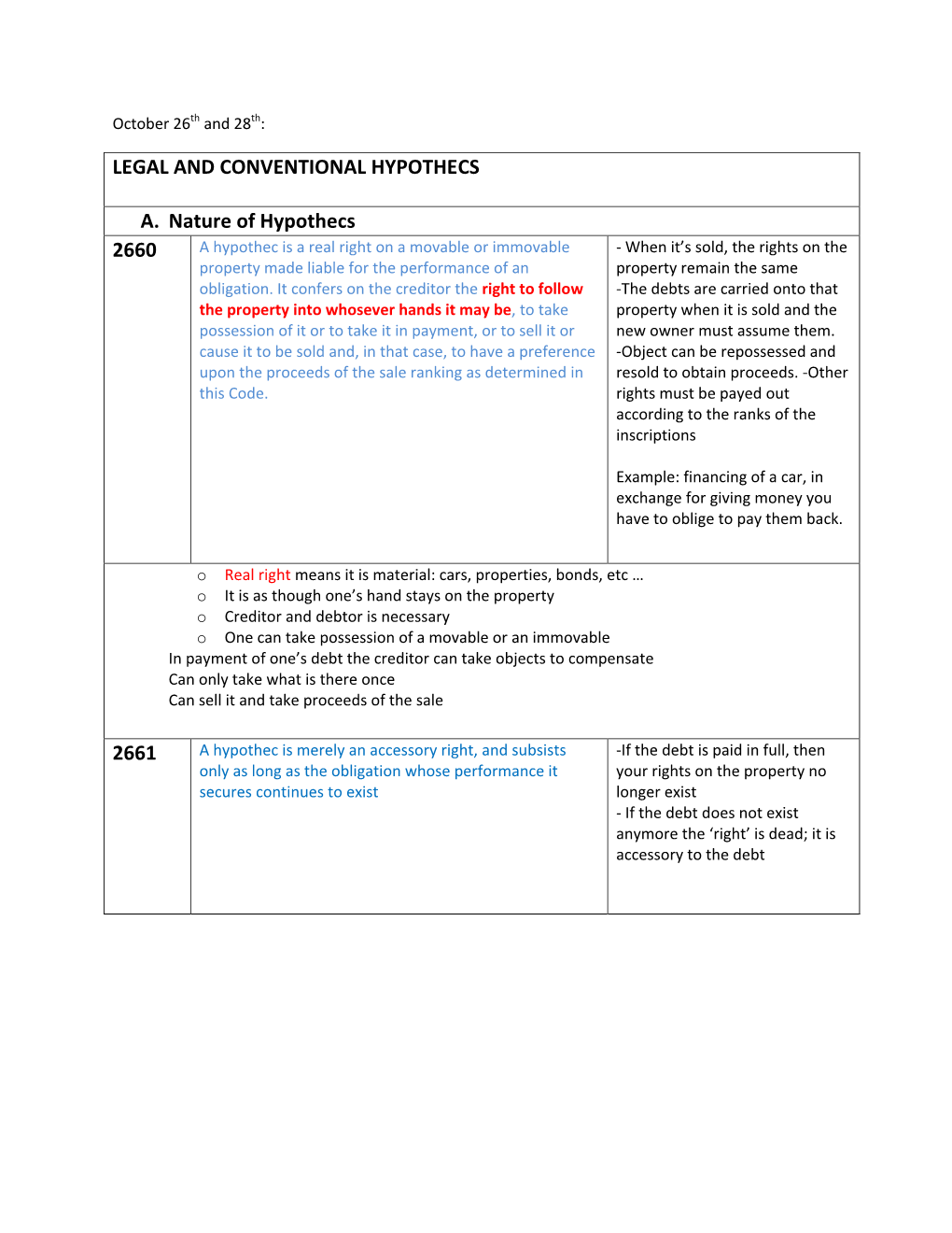 LEGAL and CONVENTIONAL HYPOTHECS A. Nature Of