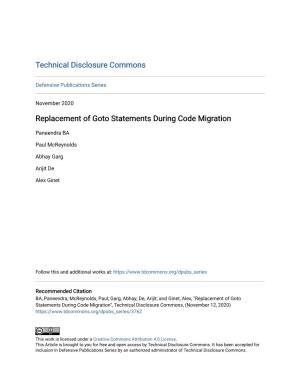 Replacement of Goto Statements During Code Migration
