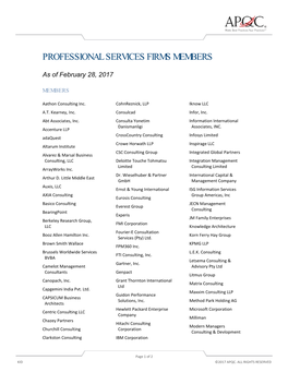 Professional Services Firms Members