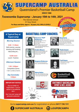 January 2021 Basketball Supercamp Flyer