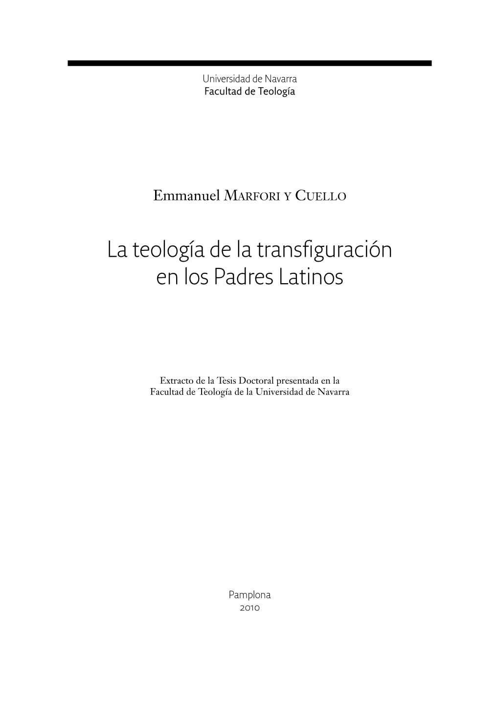 La Teología De La Transfiguración En Los Padres Latinos