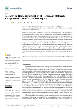 Research on Route Optimization of Hazardous Materials Transportation Considering Risk Equity