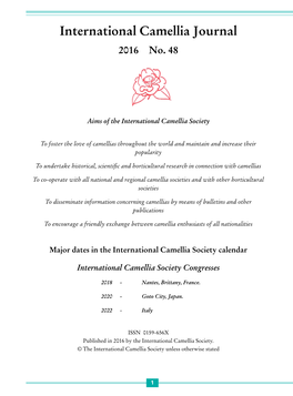 International Camellia Journal 2016 No
