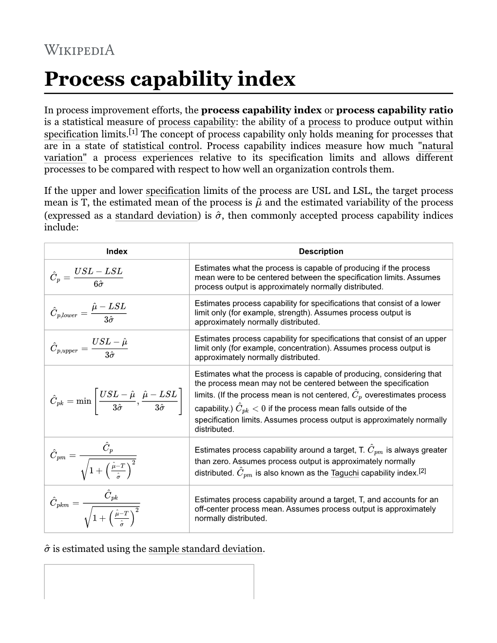 Process Capability Index