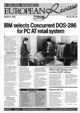 IBM Selects Concurrent DOS-286TM for PC at Retail System