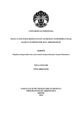 Universitas Indonesia Mata Uang Emas