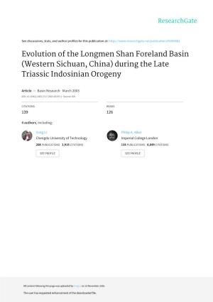 Evolution of the Longmen Shan Foreland Basin (Western Sichuan, China) During the Late Triassic Indosinian Orogeny