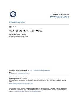 The Good Life: Mormons and Money