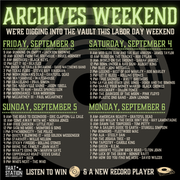 Archives Weekend