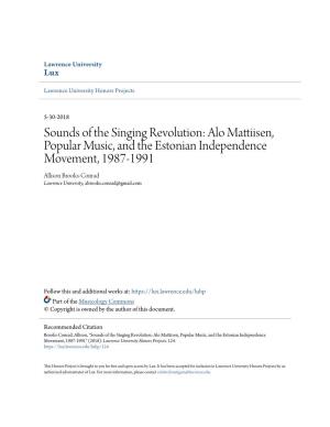 Sounds of the Singing Revolution: Alo Mattiisen, Popular Music, And
