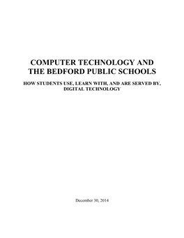 Computer Technology and the Bedford Public Schools