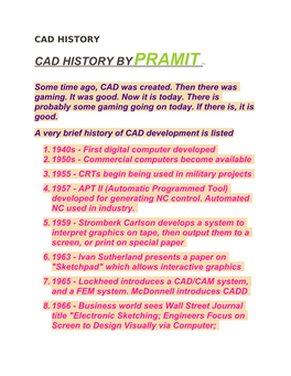 Cad History Bypramit