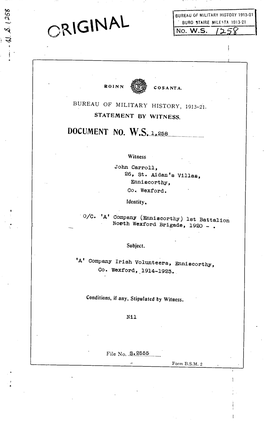 W.S. 1.258 Original Bureauofmilitaryhistory1913-21 Burostairemileata1913