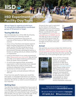 IISD Experimental Lakes Area Facility Day Tours