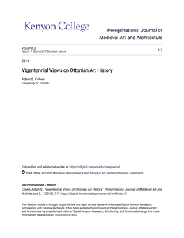 Vigentennial Views on Ottonian Art History