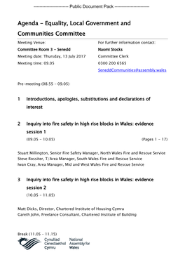 (Public Pack)Agenda Document for Equality, Local Government And