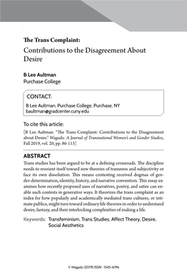 Contributions to the Disagreement About Desire