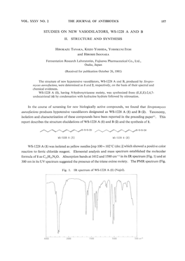 Studies on New Vasodilators, Ws-1228 a and B Ii. Structure and Synthesis