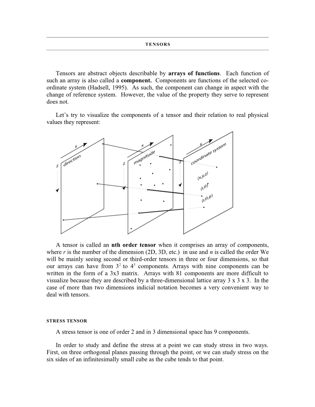 Tensors Are Abstract Objects Describable by Arrays of Functions . Each Function of Such