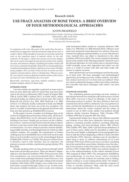 Use-Trace Analysis of Bone Tools: a Brief Overview of Four