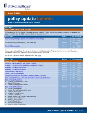 Oxford Policy Update Bulletin: April 2020