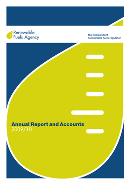 Renewable Fuels Agency Annual Report and Accounts for the Year Ended 31 March 2010
