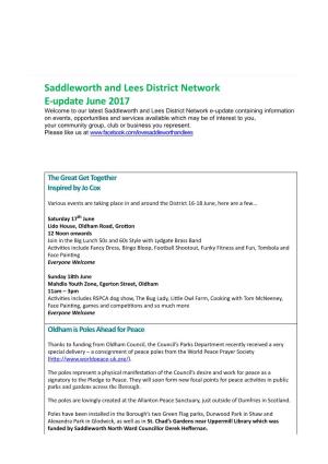 Saddleworth and Lees District Network Eupdate June 2017