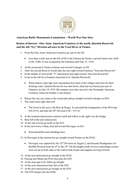 Oise Aisne American Cemetery to the North, Quentin Roosevelt, and the 4Th “Ivy” Division Advance to the Vesel River at Fismes