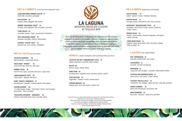 La Laguna Menu