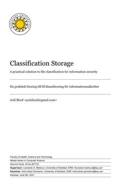 Classification Storage