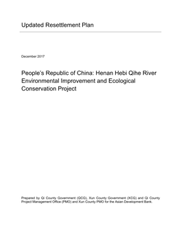 Updated Resettlement Plan People's Republic of China: Henan