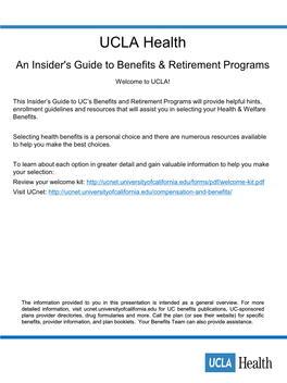 An Insider's Guide to Benefits & Retirement Programs