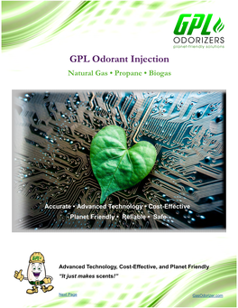 GPL Odorant Injection Natural Gas • Propane • Biogas