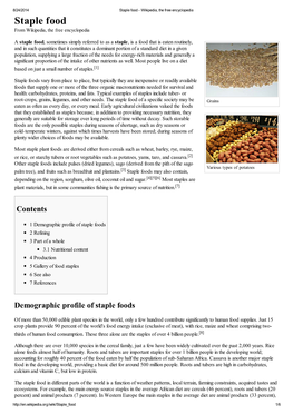 Staple Food - Wikipedia, the Free Encyclopedia Staple Food from Wikipedia, the Free Encyclopedia