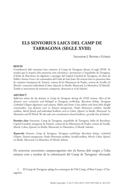 Els Senyorius Laics Del Camp De Tarragona (Segle Xviii)