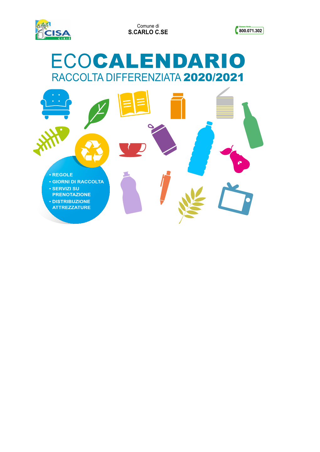 Ecocalendario Raccolta Differenziata 2020/2021