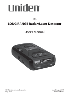 LONG RANGE Radar/Laser Detector User's Manual R3