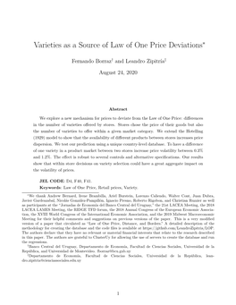 Varieties As a Source of Law of One Price Deviations∗