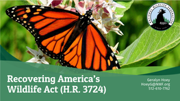 Recovering America's Wildlife Act (H.R. 3724)