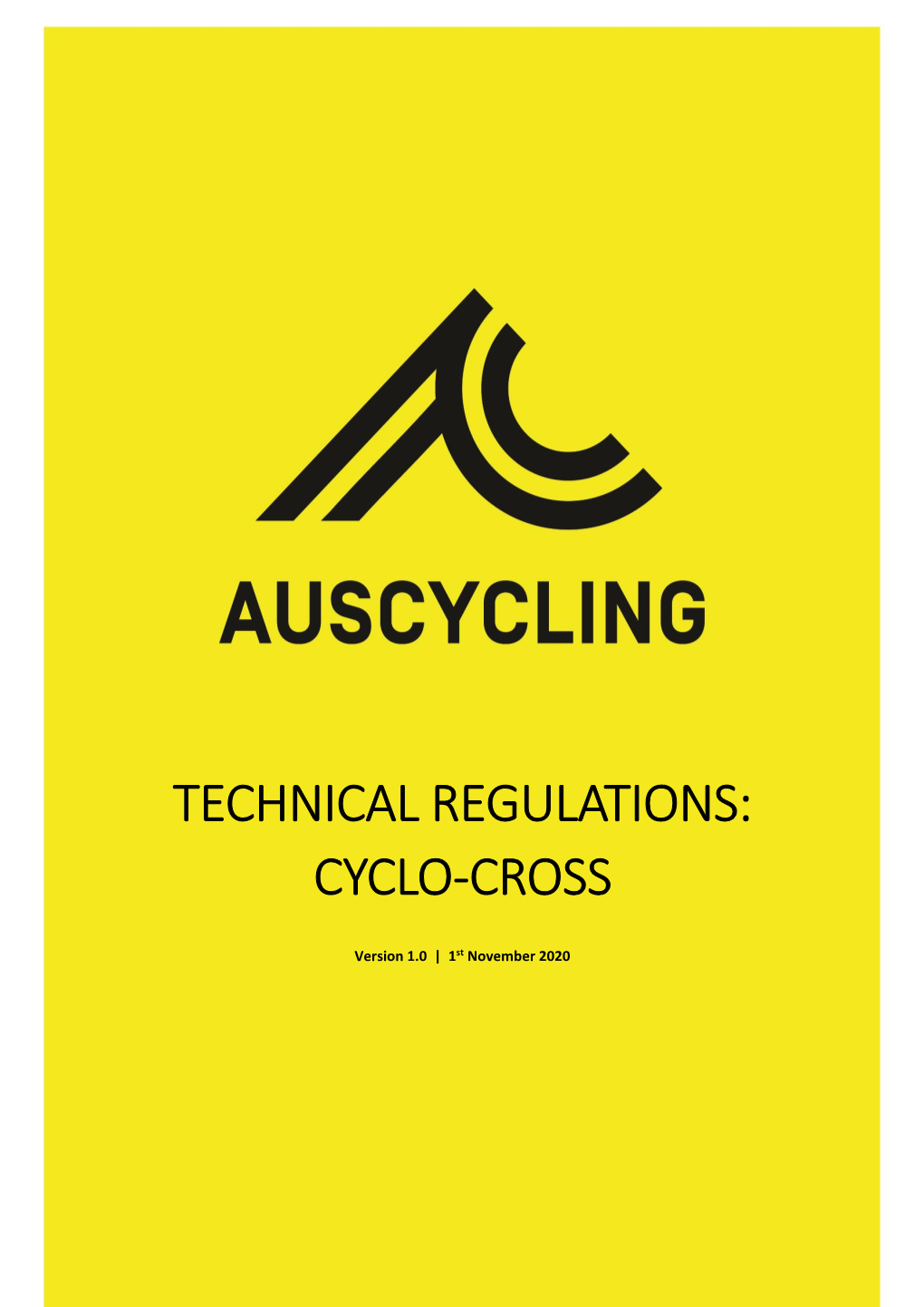 Technical Regulations: Cyclo-Cross