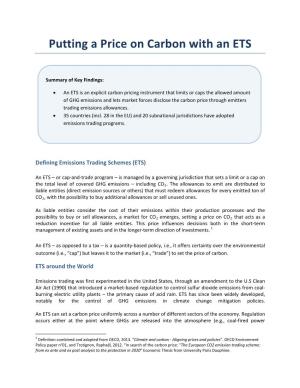 Putting a Price on Carbon with an ETS