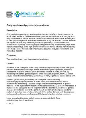 Greig Cephalopolysyndactyly Syndrome
