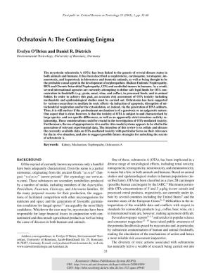Ochratoxin A: the Continuing Enigma